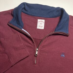 Brooks Brothers‎ 1/4 Zip Pullover Men's XL Embroidered Logo Sweater Red Fleece